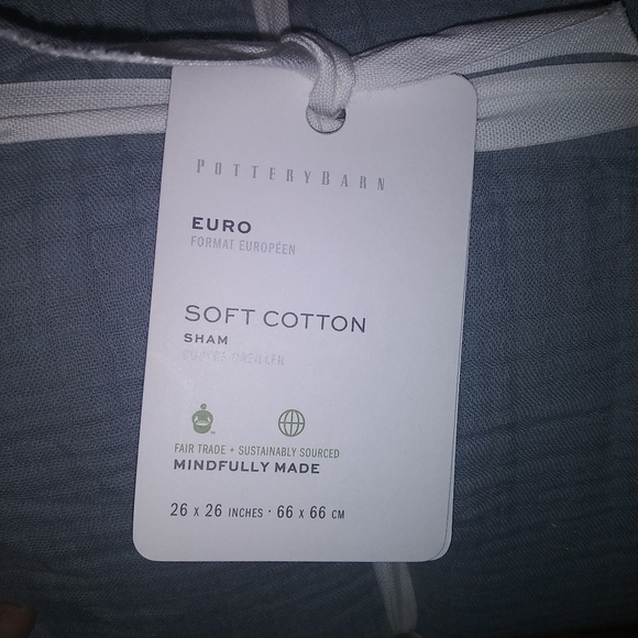 Pottery Barn Soft Cotton Handcrafted Quilted Euro - Picture 3 of 5
